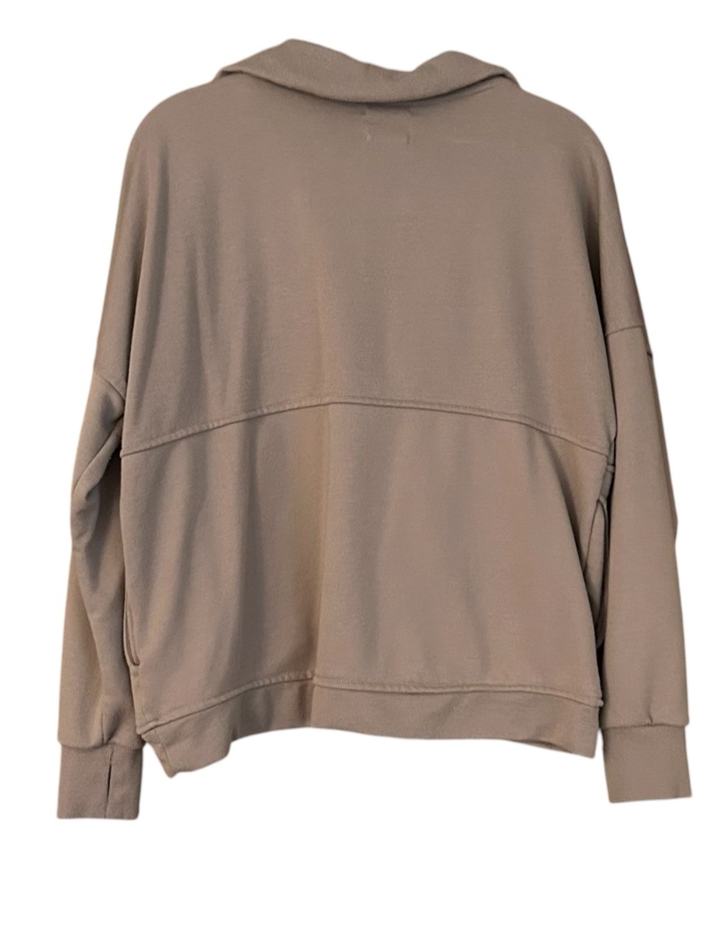 WILO the Label Half Zip Pullover Sweatshirt Mushroom Taupe Scuba Oversized Size - Picture 6 of 8